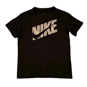 Nike Youth Boys Dri Fit T-Shirt Top size boys Medium - black & grey